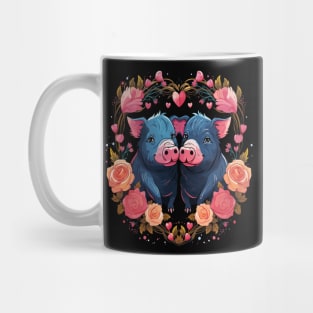 Pot-Bellied Pig Couple Valentine Mug